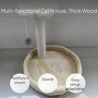 Cat Tree Condo with Scratching Post and Plush Bed
