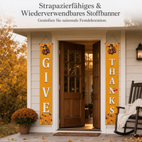 Thanksgiving Harvest Festival Porch Sign Banner for Indoor Outdoor Decoration