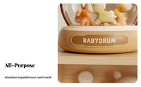 Early Educational Carousel Drum Toy Light & Sound Effects Musical Instrument Multiple Music Modes Activity Center 360° Rotating for Infants, Toddlers, Parents, Floor Play, Tummy Time, Playroom, Nursery