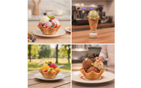Ice Cream Basket Shaper Smooth Dessert Bowl Former with Press Portable