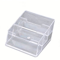 Business Card Holder Transparent Organizer Polished Edges for Office Desktop