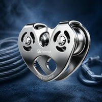 Double Axle Pulley Bearing Wheel Stainless Steel Pulley Heavy Duty Outdoor Gear for Climbers
