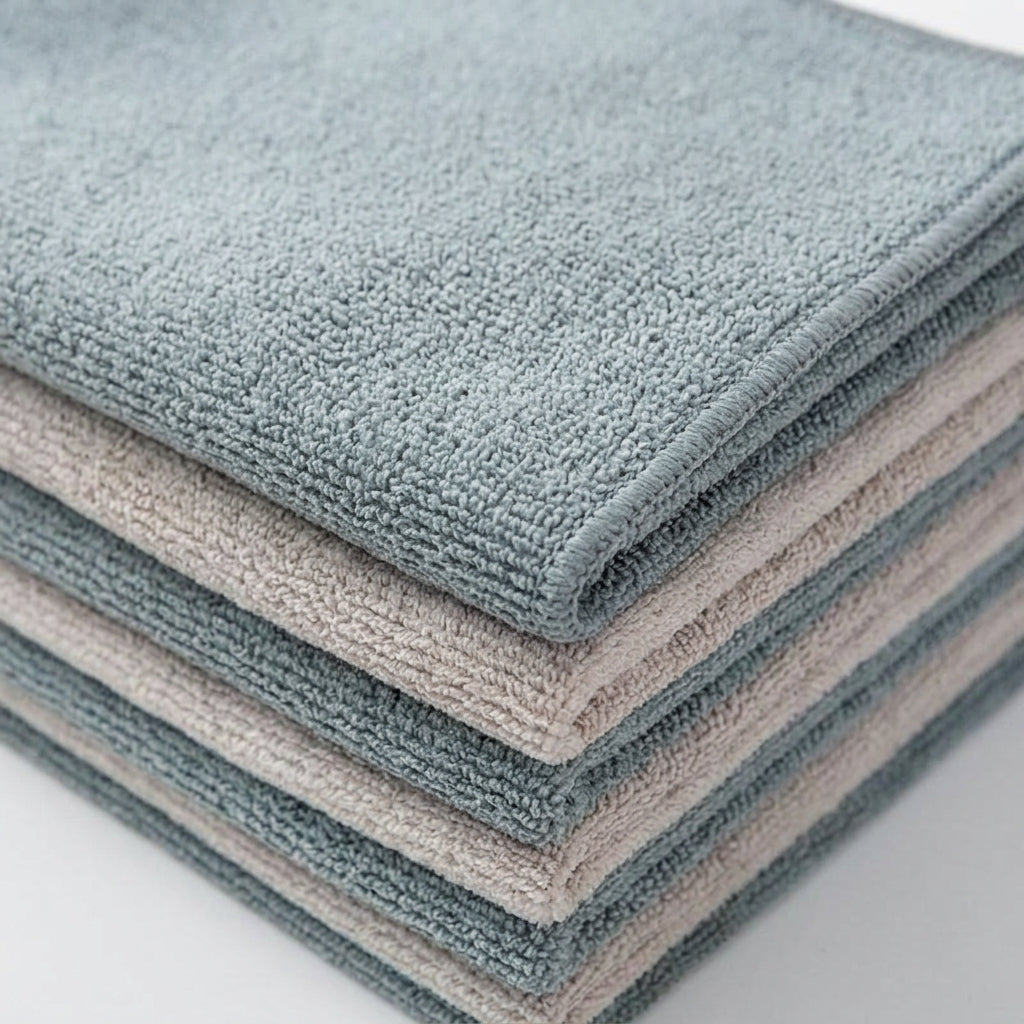 Double-Sided Oil-Cutting Cleaning Cloth, Striped Super-Fine Microfiber Cleaning Cloths, Lint and Streak Performance Cloths for Kitchen and Glass
