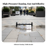 Pressure Washer Water Broom Adjustable Angle Wheeled Pressure Washer Attachment Quick Connect Fittings 4-Nozzle Water Broom for Professionals, Patios