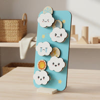 Weather Slide Toy Child-Led Learning Expression Slide Playful Reasoning Game Wooden Weather Board for Kids