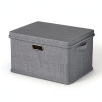 Foldable Storage Box with Lid Robust Storage Bin with Handles Collapsible Textile Bin Breathable Organizer Bins Lightweight