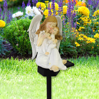 Mother and Child Angel Light Waterproof Solar Angel Light Weather Resistant Outdoor Decoration for Lawn, Patio, Memorial Site