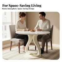 Distinctive Irregular Shape Asymmetrical Pedestal Table Light Luxury Pedestal Dining Table Italian design Household Furniture Minimalist Design for Apartment Dwellers, Interior Designers, Small areas, Restaurant, Living Room, Kitchen