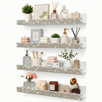 4 Pieces Nail Polish Rack Space-Saving Acrylic Shelf with Glitter Acrylic Organizer Sturdy Cosmetic Shelf Sleek for Manicurists