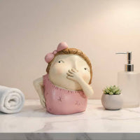 Nose Pinching Statue Humorous Decor Pinching Nose Figurine Unpleasant-Smelling Face Sculpture Playful Design Round Lad