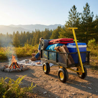 Yard Pull Wagon Large Capacity Heavy Duty Garden Cart Rotating Handle Garden Wagon Cart for Camping