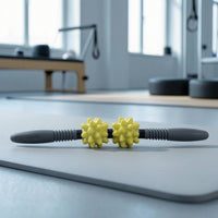 Massage with Spiky Rollers Handheld Myofascial Release Tool Manual Roller with Spiky Balls for Athletes, Runners, Stretching, Home Gym
