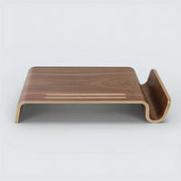 Wooden Screen Riser Ergonomic Screen Stand with Side Compartment Low-Profile Desktop Organizer for Students, Study Desk