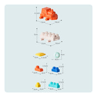 Toddler Blocks with Train Portable Building Blocks with Storage Bucket Construction Set Non for Toddlers, Playroom