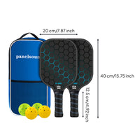 2 Pieces Carbon Fiber Pickleball Paddle Set Beginner-Friendly Pickleball Paddle Set with Balls Long-Lasting Sporting Goods Portable for Outdoor Courts