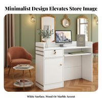 Small Checkout Counter Sturdy Construction Salon Reception Desk Spacious Workspace Front Desk with Storage for Receptionists, Boutique, Lobby