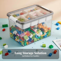 DoubleLayer Block Bin with Sorting Tray High Clarity for Home, Kids, Parents
