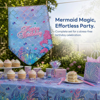 Pink Mermaid Scale Disposable Tableware Party Set for Kids