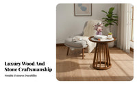 Round Pedestal Table Movable Home Furnishing Luxurious Design adaptable Use for Homeowners, Living Room, Next to Sofa, Entryway