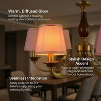 Light Shade in Textile with Film Backing for Pendant Ceiling Drum Lampshade for Bedroom and Dining Room, Compact Design for Wall