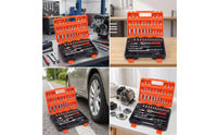 53 Pieces Socket Wrench Tool Kit Automotive Socket Set with Ratchets Mechanical Mechanics Tool Set for Home Mechanics, Garage, Roadside