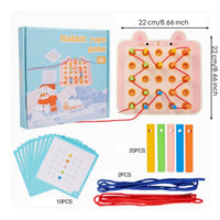 Threading Board Hand-Eye Coordination Stringing Toy Focus Training Pattern Threading Board for Kids, Kindergarten