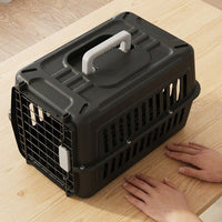 Portable Pet Carrier with Design Patent, PP Material Hard Sided Cat Carrier for Cat Dog, Car Pet Travel Bag Breathable with All-Side Ventilation