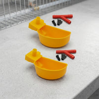 12 Pieces Bird Cup with Mounting Block Cage-Mounted Drinking Cup Easy to Install