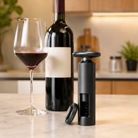 Automatic bottle opener with magnet, plastic, black