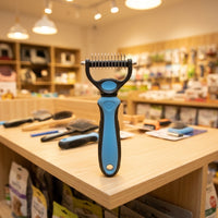 Cat Brush and Pet Hair Remover for Dog Hair Removal, Double-Sided Dog Comb for Cat Grooming, Stainless Steel 11-Blade Pet Grooming Tool