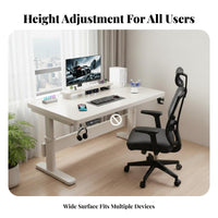 Height Adjustable Desk Stable Frame Sitting-Standing Desk Sturdy Construction Sitting-Standing Computer Table for Students, Streamers