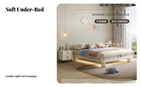 Platform-design design Floating Headboardless Frame Space-Saving Headboardless Bed Frame No Box foundation Needed Lowsilhouette Bedstead Easy Assembly for Children, Homeowners, Renters, kid's Room, Small Apartment, attic-style apartment