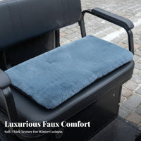 Thickened Electric Tricycle Seat Cushion Non-Slip Faux Seat Cover Cold-Proof for Commuters, Drivers, Daily Commute, Outdoor