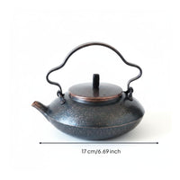 Hand-Forged Kettle Fitted Lid Kitchen Vessel Arched Handle for Water Heating