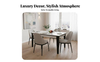 7 Pieces Rectangular 6-Seater Dining Suite Minimalist design Rectangular Dining Table Set Modern Design Household Furniture for Families, Kitchen, Home