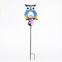 Multicolor Solar Garden Light with Metal Pole Outdoor Stake Light with Glass Globe Wireless Long-Lasting for Patio