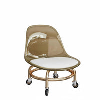 360-Degree Swivel Low-Profile Roller Seat Quiet Wheels Cushioned Roller Stool Effortless Rolling Mobile Seating Ergonomic Backrest for Homeowners, Beauticians, Living Room, Salon, Bathroom, Office