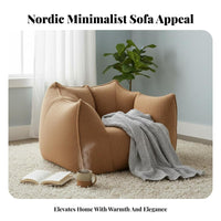 Soft Two-Seater Pouf Removable Cover Lazy Sofa Soft Texture Oversized for Adults, Players, Bedroom, Book Nook