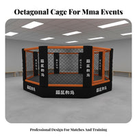 MMA Eight-Sided Cage Padded Features Competition Stage High-Quality Metal Frame Dynamic Kickboxing Arena for Fighters, Gyms, Fighting Associations