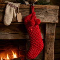 Knitted Christmas Stocking Large 46cm for Gifts and Decoration