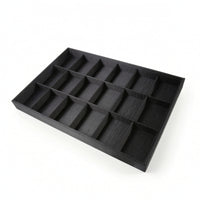 Black Jewelry Display Tray Brushed Jewelry Organizer Tray Rectangular Low-Profile for Showcase