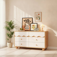 Cabinet with Six Drawers Wooden Storage Cabinet with Drawers Floor-Standing Drawer Chest for Living Room, Entryway