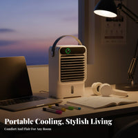 USB Air Cooler Fan Humidifier Three Speeds Timer for Workspace