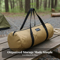 Portable Cylindrical Tent Stake Bag Sturdy Cylindrical Duffel Bag Heavy Duty Outdoor Gear Tear-Resistant for Campers, Hikers, Handymen, Camping, Campsite, Picnics, Garage