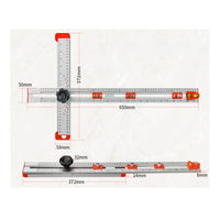 Multi-Function Double Hole Positioning Ruler Quick Marking Drilling Positioning Ruler Woodworking Hole Jig