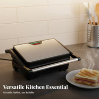 Multi-Functional Multifunctional Steak Machine Nonstick Coating Electric Panini Press Non-Stick Surface Panini Press Grill Double-Sided Heating for Home Cooks, Office Workers, Families, Lunch, Dinner, Dorm Room