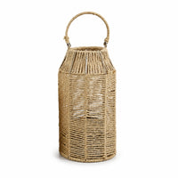 Cylindrical Rattan Lampshade Tapered Woven Light Shade Rustic Lampshade with Handle Zen-Inspired for Homestays