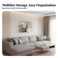 Geometric Grid Shelf Multi-Functional Floating Rack Easy Installation for Study