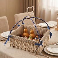 Woven Basket with Handle Decorative fruit Basket Organized for Tabletop, Gift Presentation