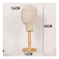 Tabletop Mannequin Head with Wooden Base Neutral Head Mannequin with Wooden Base Stable Hat Stand Long-Lasting for Milliners